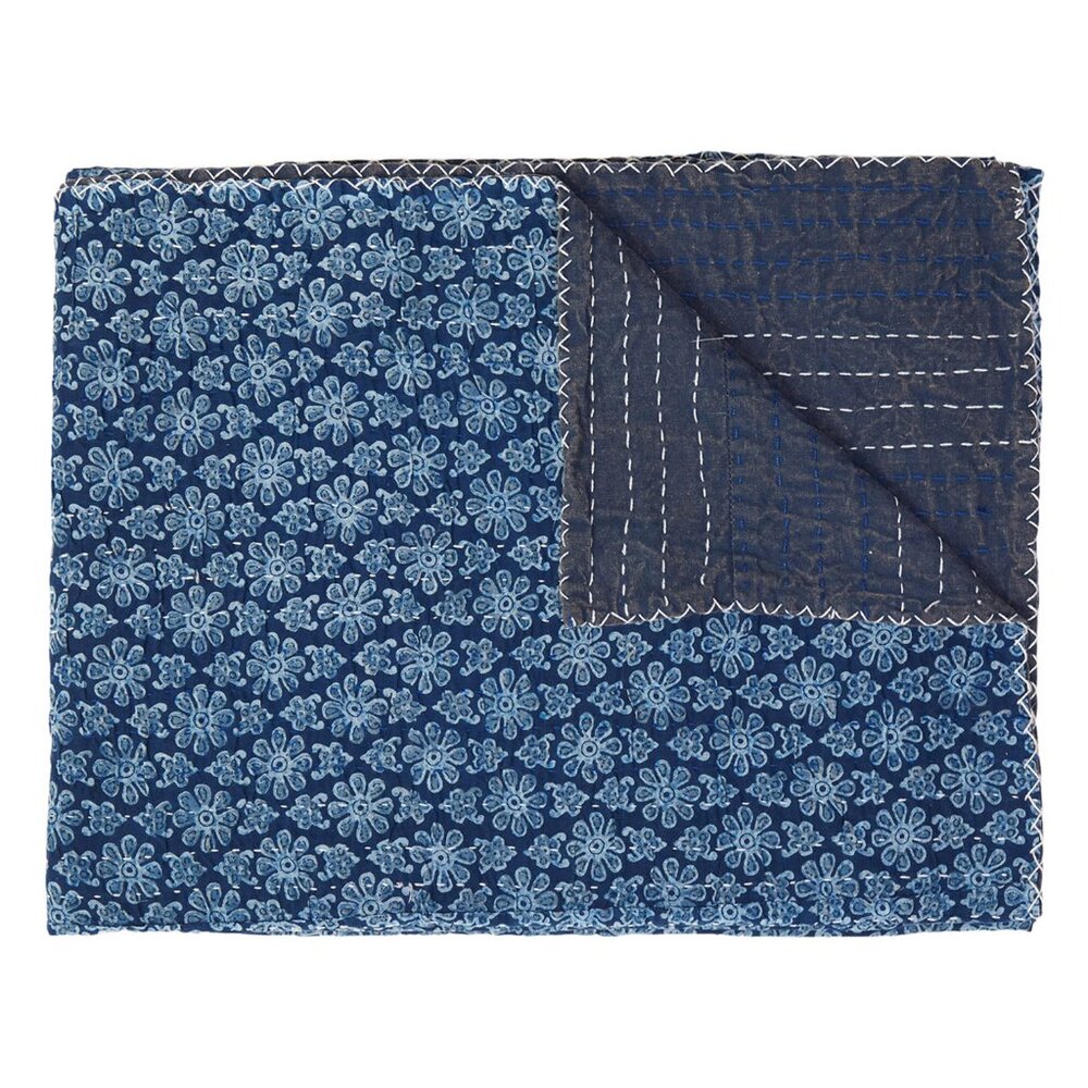 Taj Hotel Home Decor Kantha Cotton Throw | 1-Piece | Multicolor | 50"x70"